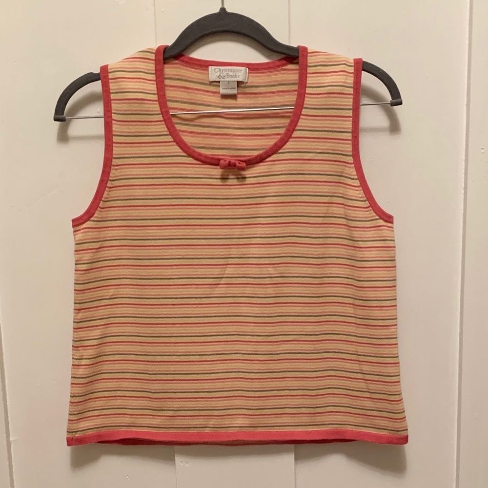 Christopher & Banks Knit Stripe Tank Top Small